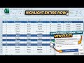 Highlight Entire Row in Excel, Conditional Formatting New Rule #excel #exceltips #accountingsoftware
