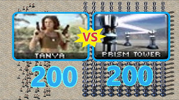 Tanya vs Prism Towers - Same Cost - Red Alert 2