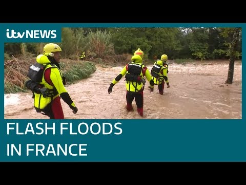 Southern France hit by heavy rain and flash flooding | ITV News