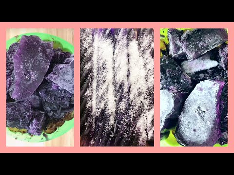 얼음 먹는 ASMR//Crunchy SOFT + HARD PURPLE ICE Eating//氷を食べる (Part 6) NO TALKING [Same Person]