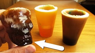 Желейные стаканы из Колы и Фанты и желатиновый ЧЕРЕП! DIY Желейные стаканы из Колы и Фанты и желатиновый ЧЕРЕП! DIY