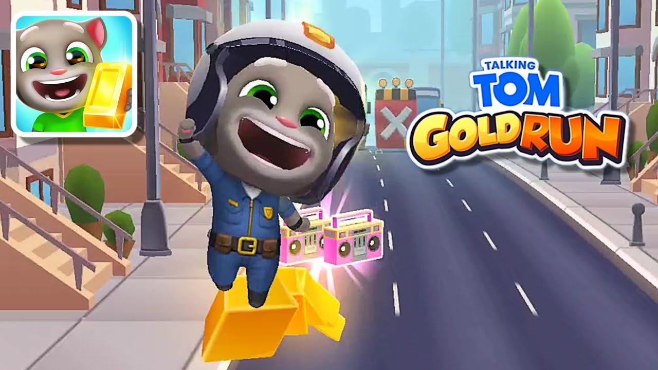 Talking Tom Gold Run Gameplay Underwater World - Officer Tom
