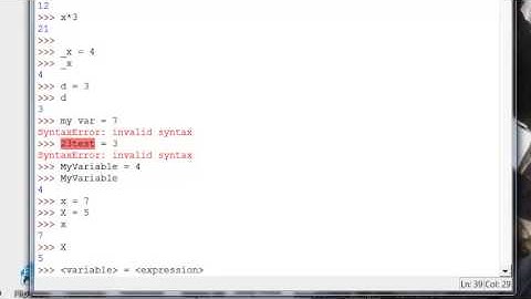 Simple Python - IDLE w variables