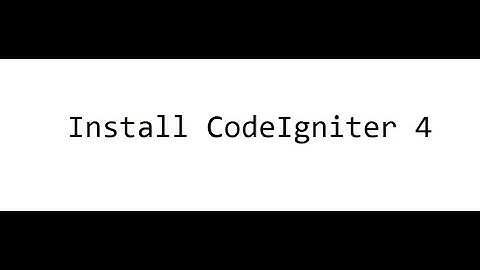 CodeIgniter 4 installation