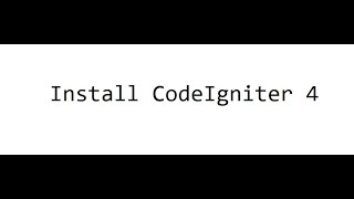 CodeIgniter 4 installation Profile