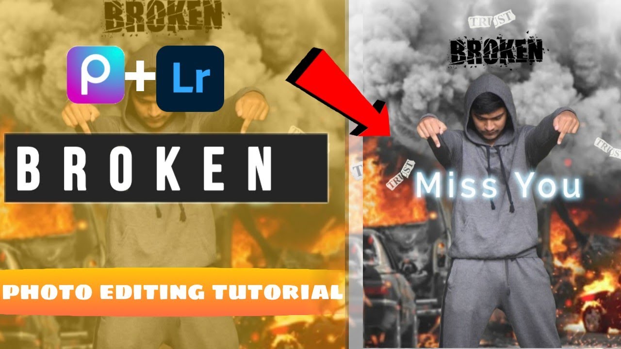 Broken photo editing  PicsArt and Lightroom app || PicsArt or Lightroom app se photo kaise kare ||