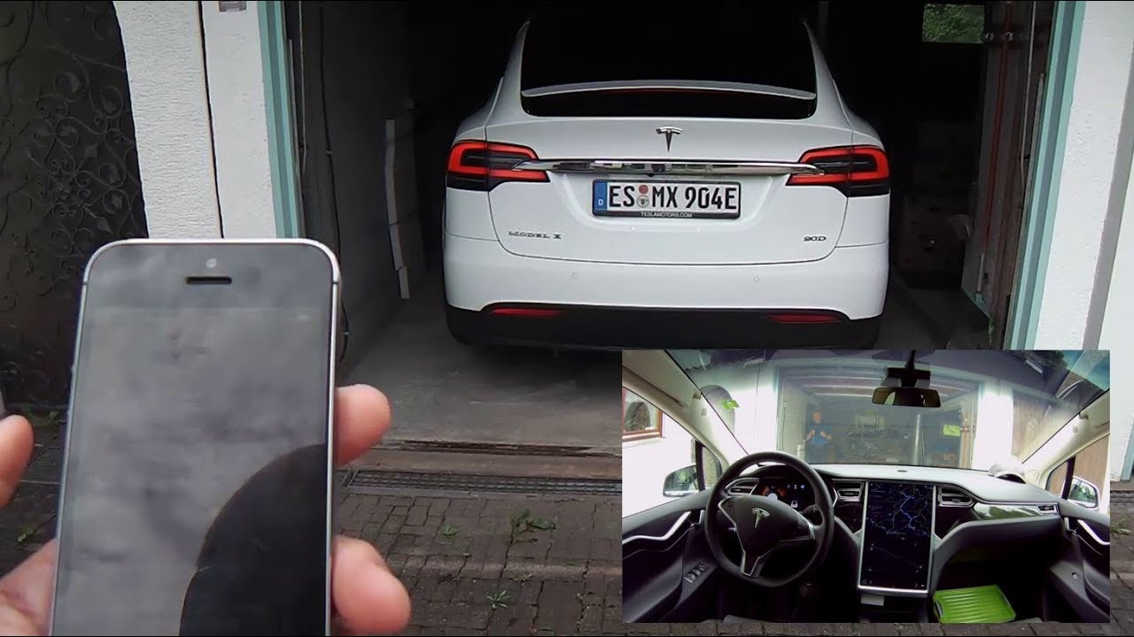 Summon mit dem Tesla ModelX Automatisch in die Garage fahren! YouTube