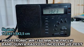 Profitronic Wr-160 Alman Mali Mw-Sw-Fm-Lw Band Dünya Radyosu İnceleme Ve Test