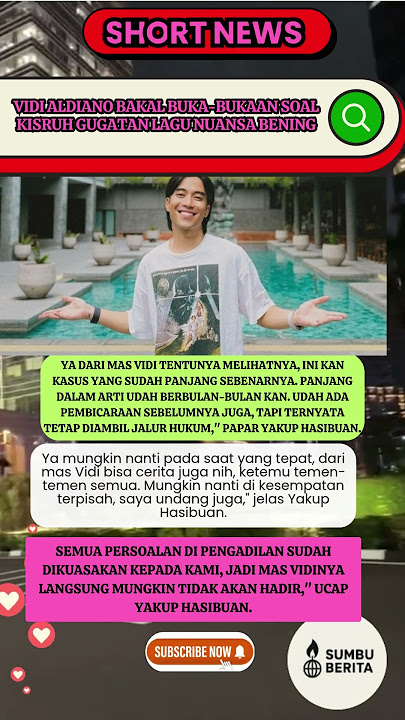 'Vidi Aldiano bakal buka'an soal kisruh gugatan lagu nuansa bening#artist