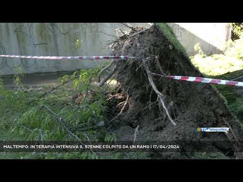 MALTEMPO: IN TERAPIA INTENSIVA IL 57ENNE COLPITO DA UN RAMO | 17/04/2024