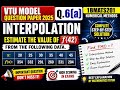 1BMATS201 Numerical Methods | Question 6(a) Interpolation | VTU Model Question Paper