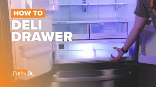 How to replace Meat Pan Assembly part # WR32X10868 on your GE Refrigerator