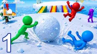 Snow Race 3D Gameplay Walkthrough - Race with Giant Snowballs (iOS, Android) screenshot 1