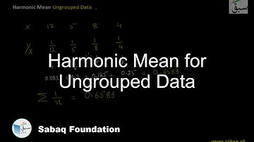 Harmonic Mean for Ungrouped Data, Math Lecture | Sabaq.pk