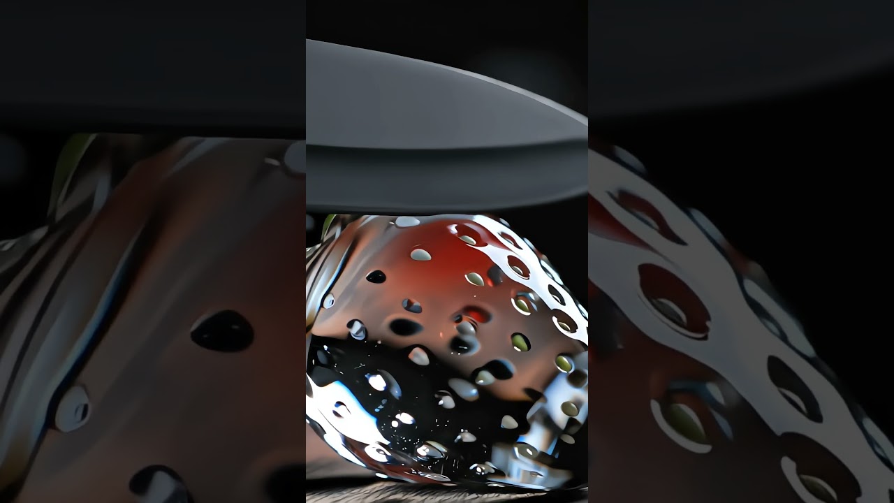 ASMR🍓 #aishorts #glassart #satisfyingcut #cinematicasmr #crystalslice #aestheticshorts #asmrshorts