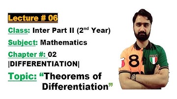 Class Inter Part II-Math-Ch#02-Differentiation-Formulae for Differentiation-Inter Math