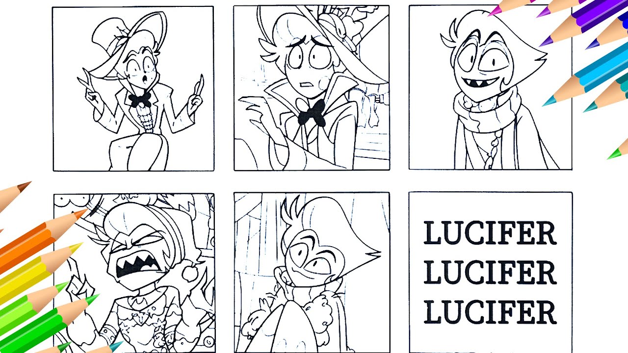 Hazbin Hotel New Coloring Pages / How to Color Lucifer | Hell City Scenes to Color | Happy Draw
