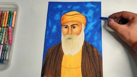 "Guru Nanak Dev Ji Drawing | Oil Pastel Art | Step by Step Tutorial | Sumit Dhiman Art"