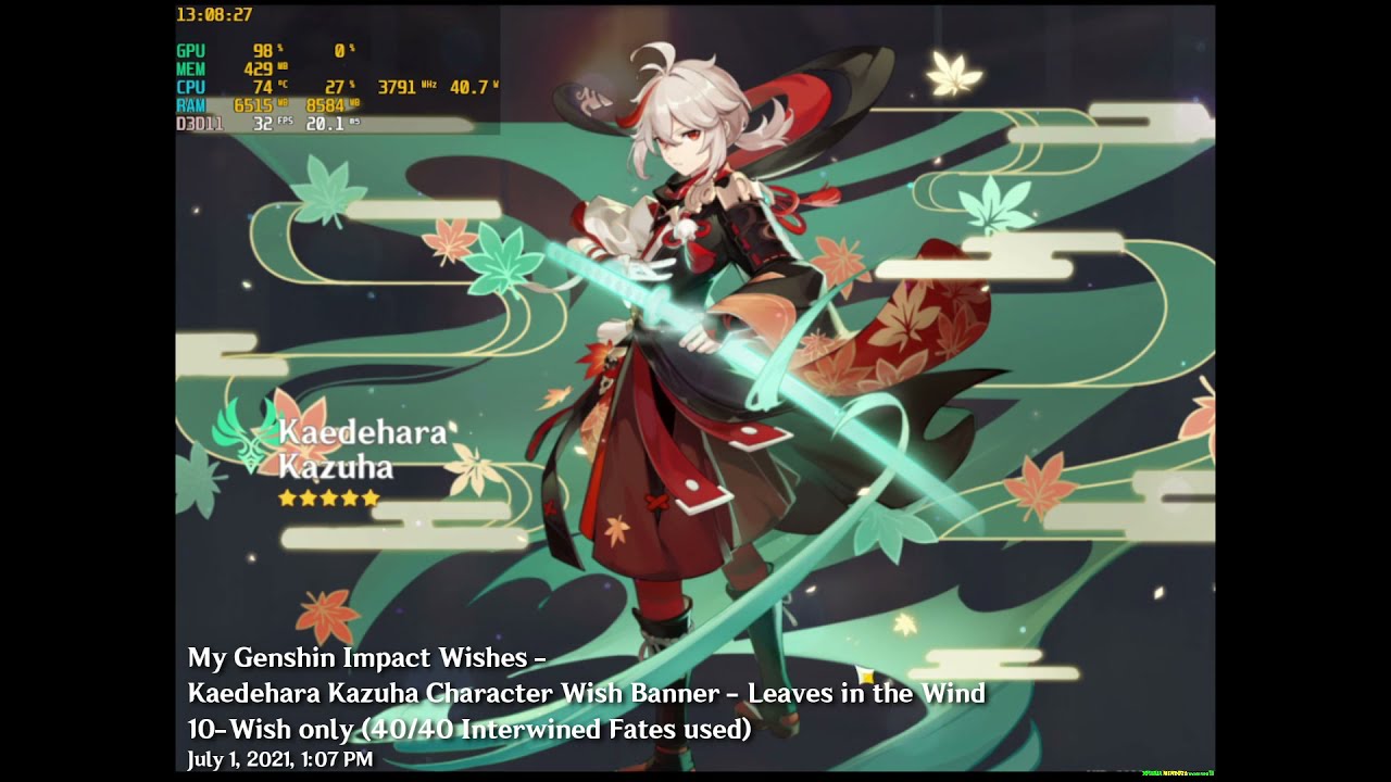Wishing for Kaedehara Kazuha (including Standard) - Genshin Impact
