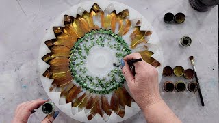 #1769 Incredible HUGE Resin Sunflower Bowl