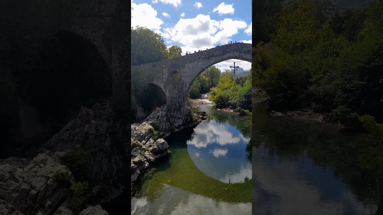 El famoso Puente Romano de Cangas de Onís 🌉 #Asturias #España #Viajes