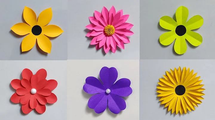 6 Easy Paper Flowers | Paper Flower Making | DIY Flower Craft