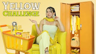 24 hours Yellow Colour Challenge | #Fashion #Food #Shopping | DIYQueen