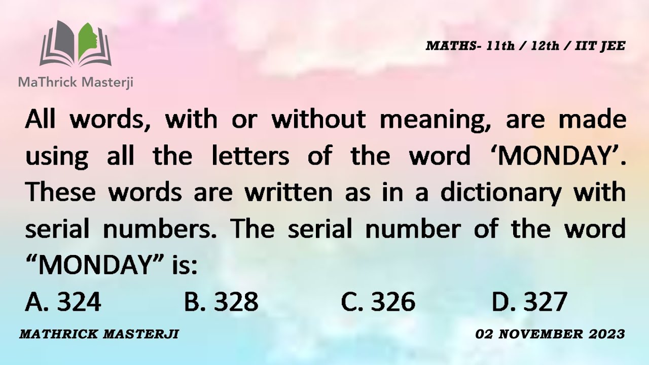 All words, with or without meaning, are made using all the letters