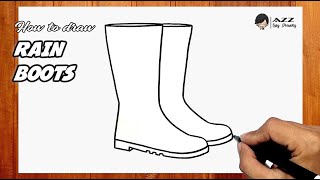 How to draw Rain Boots step by step