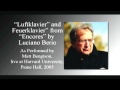 Luciano Berio Two Encores for Piano