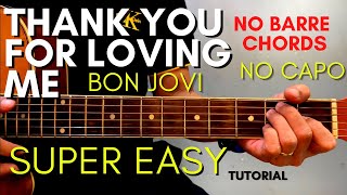 BON JOVI - THANK YOU FOR LOVING ME CHORDS (EASY GUITAR TUTORIAL) for BEGINNERS