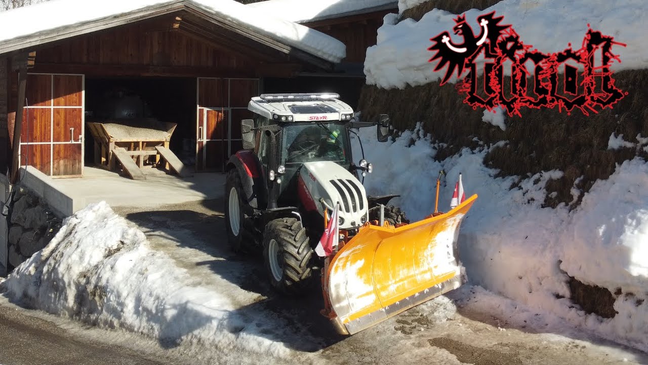 Winterdienst mit Steyr Expert CVT 4130 und Lindner Unitrac 102 epL | Real Life [HD]