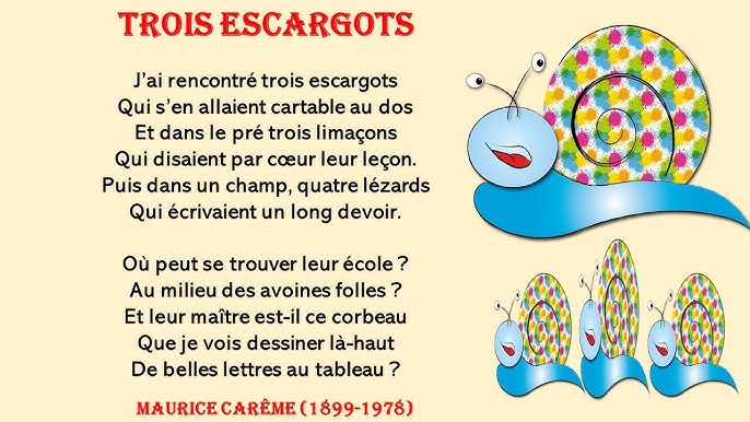 Trois escargots- Maurice Carême - YouTube