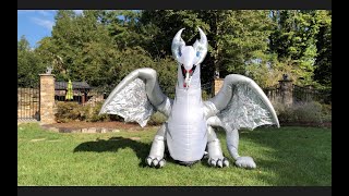 Gemmy 8.3-ft Projection Animated Airblown Ice Dragon Inflatable - Inflation/Review!