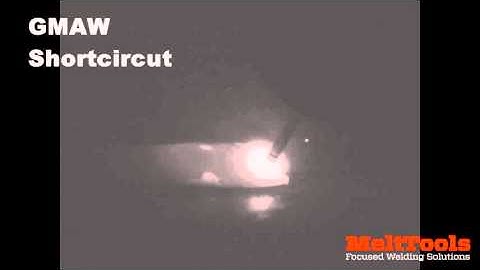 Welding camera view of fillet weld GMAW FCAW  spray and short circuit