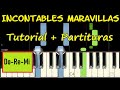 INCONTABLES MARAVILLAS Agustin Amador Piano Tutorial Facil + Partitura PDF Sheet Pista Letra Midi