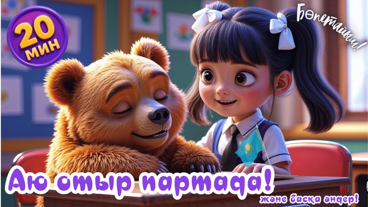 Аю отыр партада  |  Қазақша Мультфильм | Балаларға арналған өлеңдер | Казакша Мультик | Аю Аю туршы