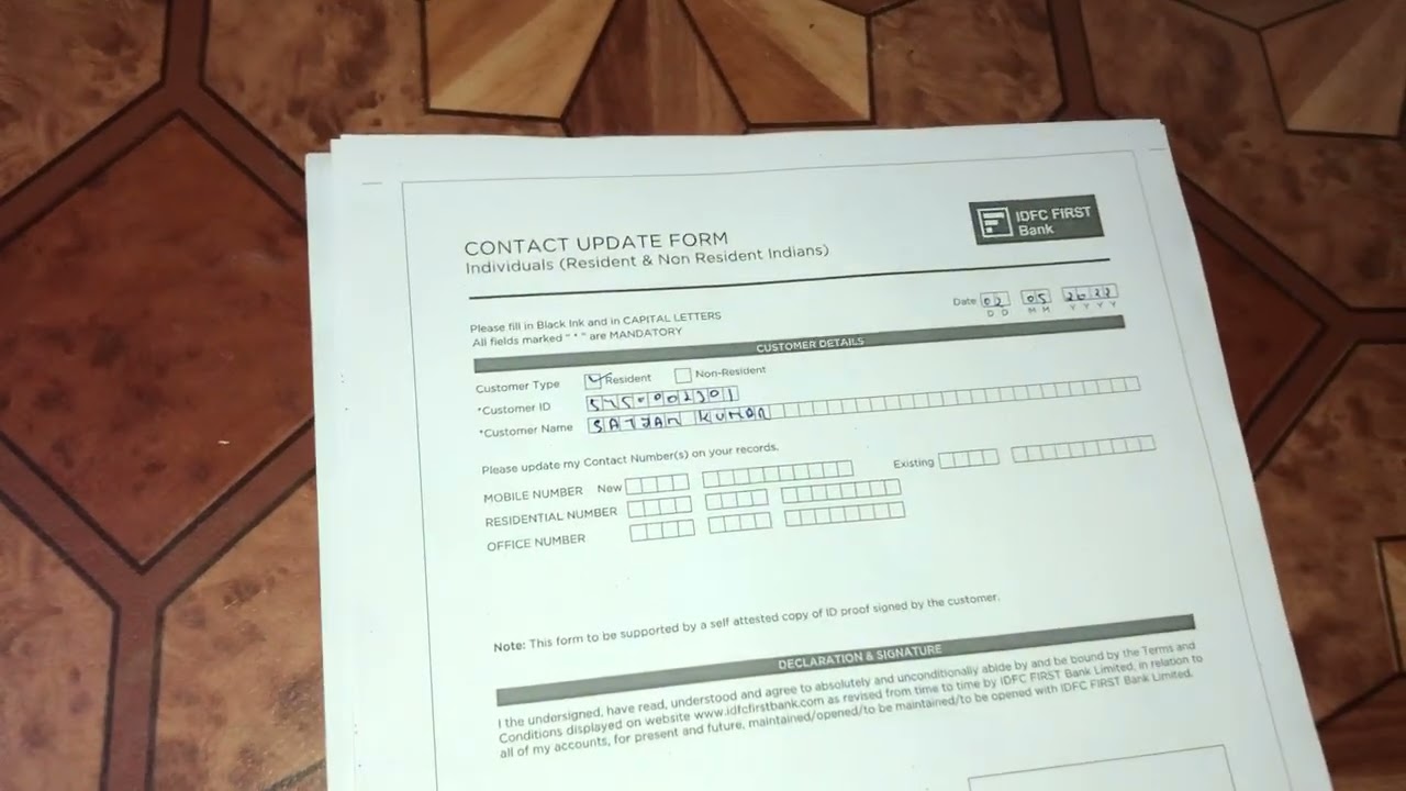 IDFC bank main mobile no kaise change kare || How to change mobile no in IDFC bank