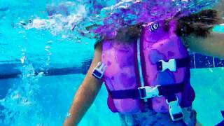 First Moments Under Water, Jumping In The Clear Pool.