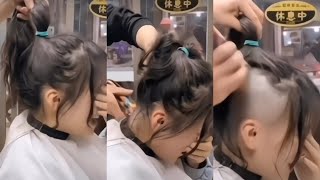 Beautiful Asian Woman Crying Headshave Bald Long Hair