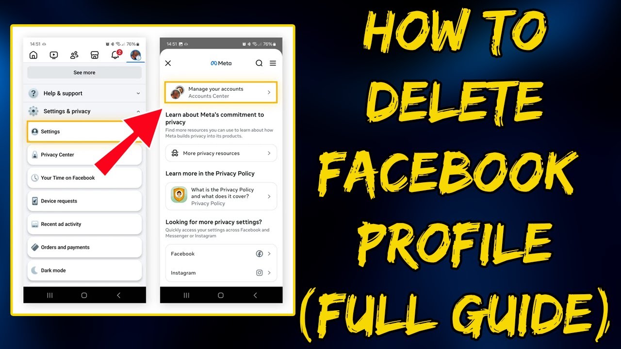 How to Delete Facebook Profile (FULL GUIDE) - YouTube