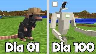 SOBREVIVI 100 DIAS EM UMA VILA DE RATOS NO MINECRAFT