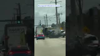 TOTAL IMPACT A TOYOTA TACOMA FLYES AFTER HIGH-SPEED CRASH IN MELBOURNE