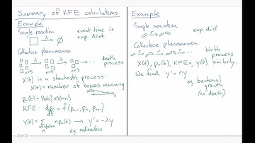 Summary of Kolmogorov Forward Equation calculations