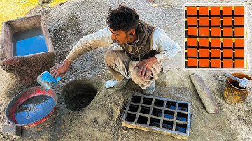 How to make Cement Tuff Tiles in color | Cement Tuff Tile Making in Factory