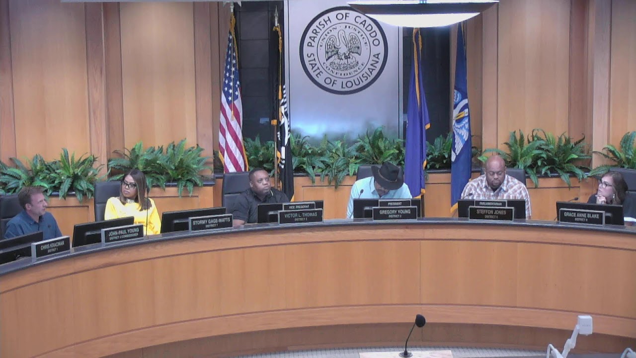 Caddo Parish Commission Regular Session on July 9, 2026, at 3:30 pm.  Regular Session Agenda: https://caddo.gov/event/caddo-parish-commission-regular-session-13/