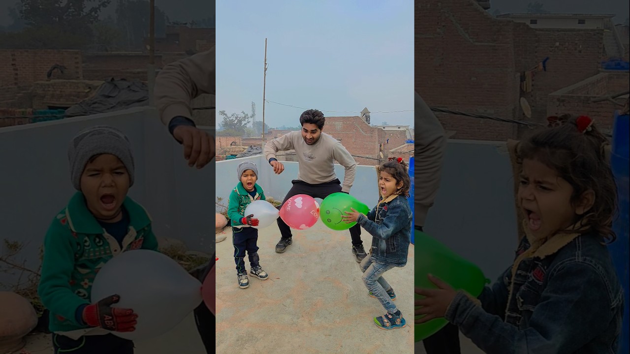 Daddy Solve Balloon Sibling Problem 🎈🤣