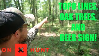 Find deer ON THE COUCH! | Topography lines and aerial map scouting | BIGGEST trees = BEST sign!