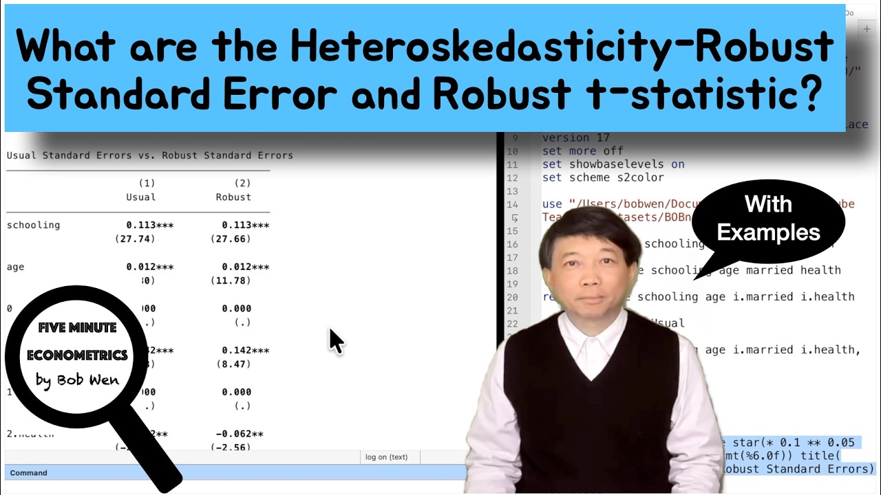 What are the Heteroskedasticity-Robust Standard Error and Robust t-statistic? | Topic 70