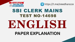 SBI CLERK MAINS | ENGLISH PAPER| TEST PAPER EXPLANATION screenshot 5